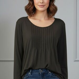 NWT Automet Women’s 3/4 Sleeve Casual Scoop Neck Blouse Black Size XL